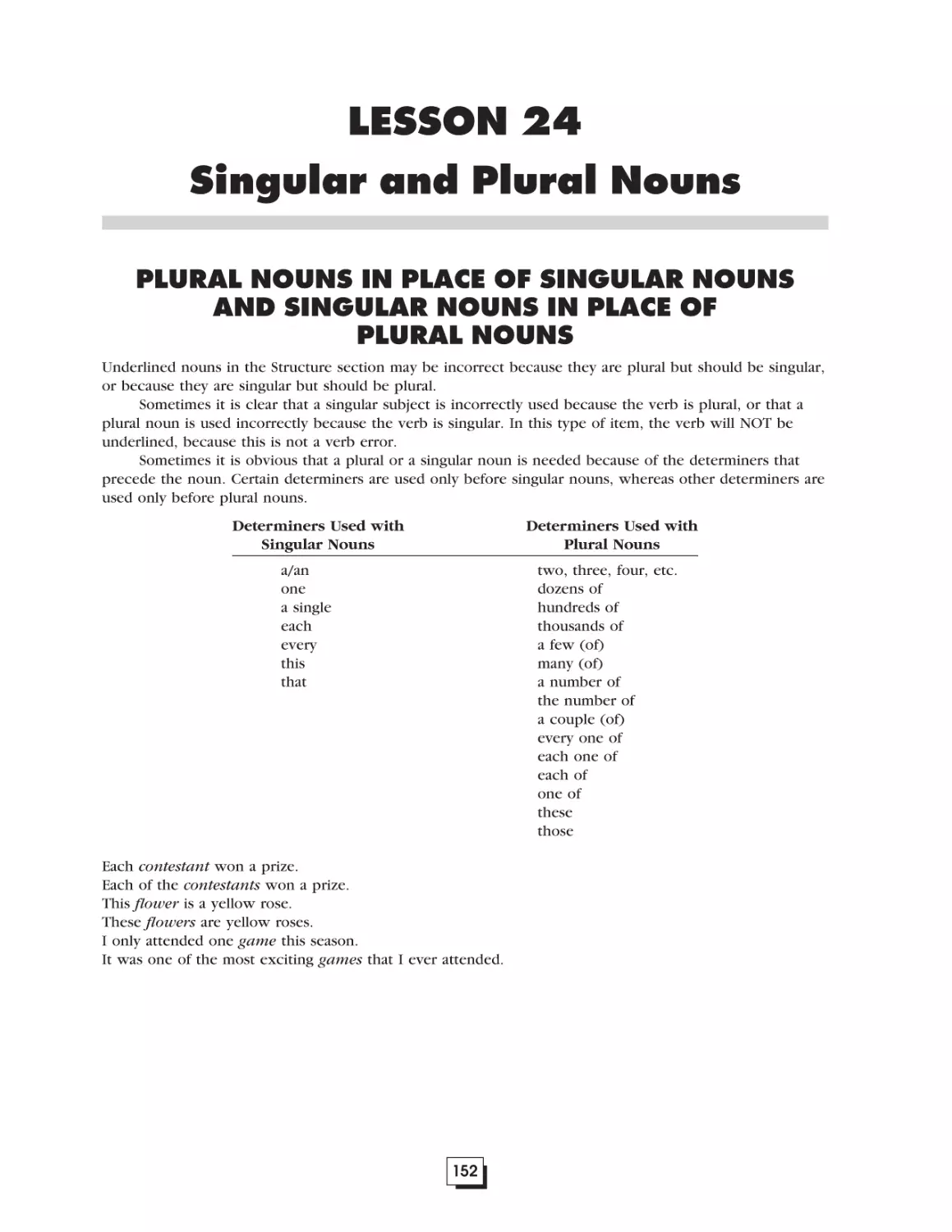 Lesson 24.  Singular and Plural Nouns. . . . . . . . . . . . . . . . . . . . . . . . . .