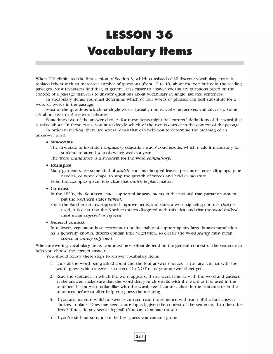 Lesson 36.  Vocabulary Items . . . . . . . . . . . . . . . . . . . . . . . . . . . . . . . . . .