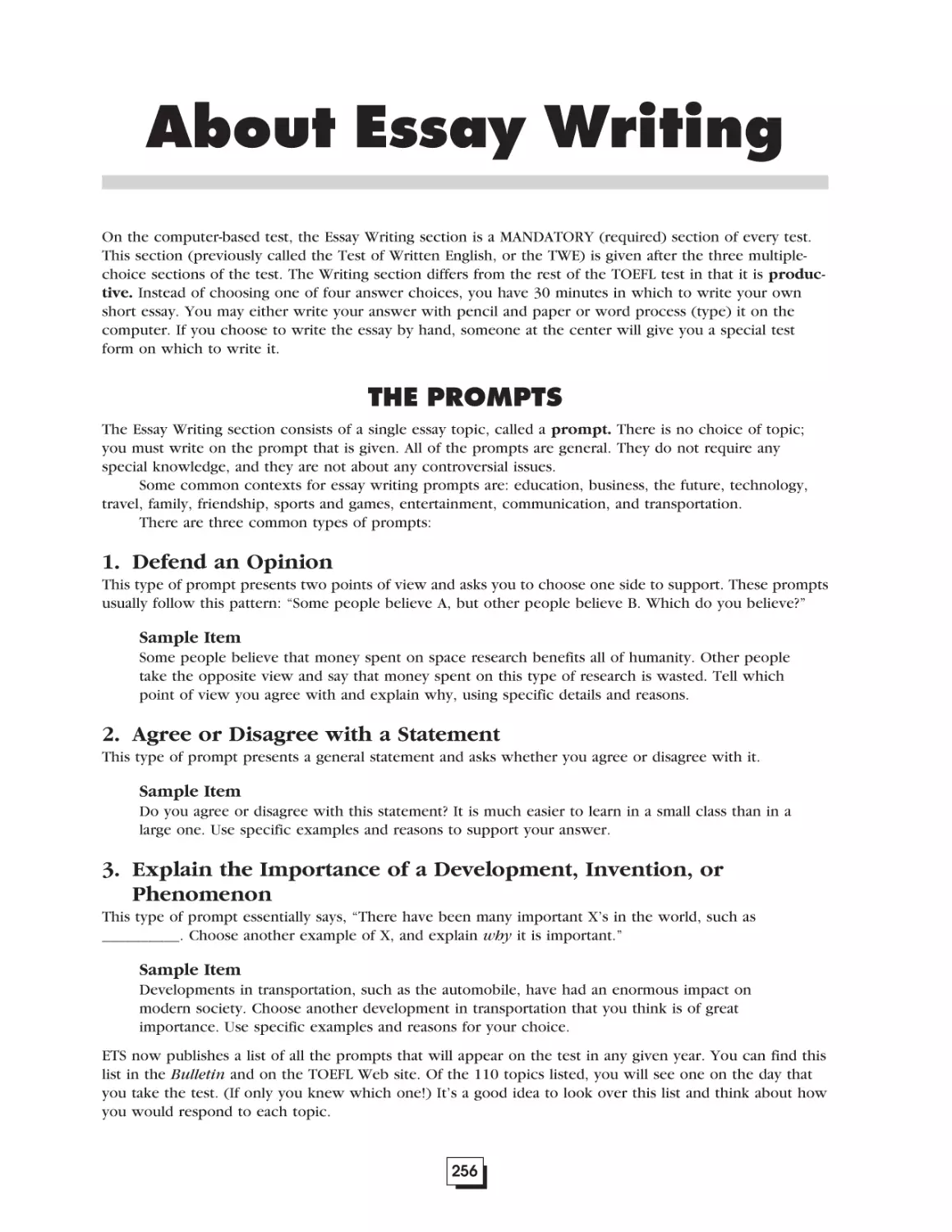 SECTION 4 Essay Writing ABOUT ESSAY WRITING . . . . . . . . . . . . . . . . . . . . . . . . . . . . . . . . . . . .