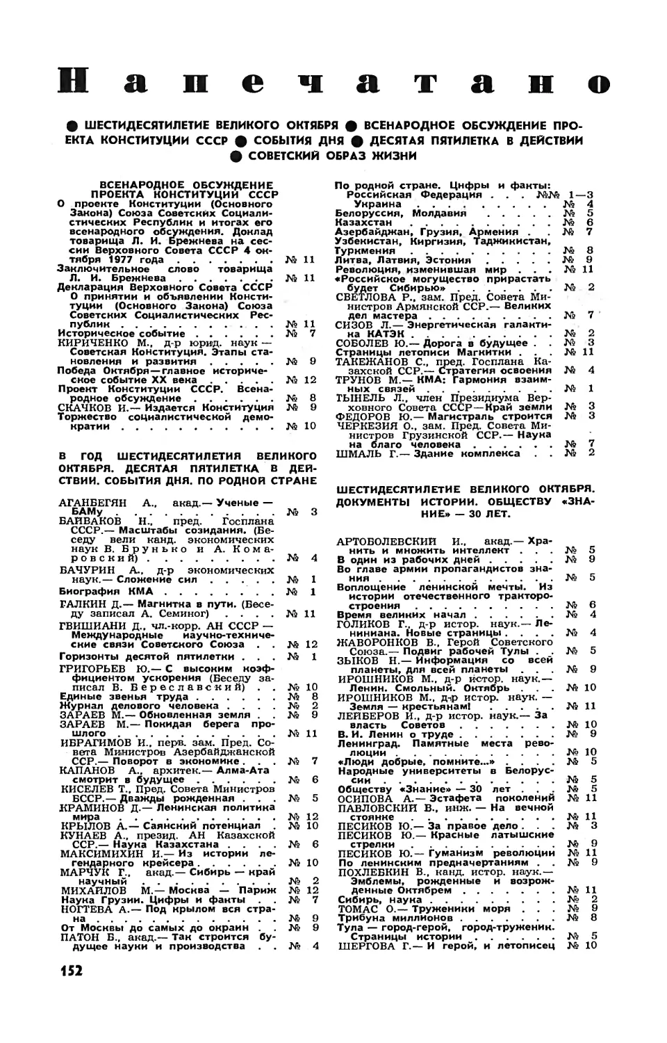 [Годовое содержание] — Напечатано в 1977 году