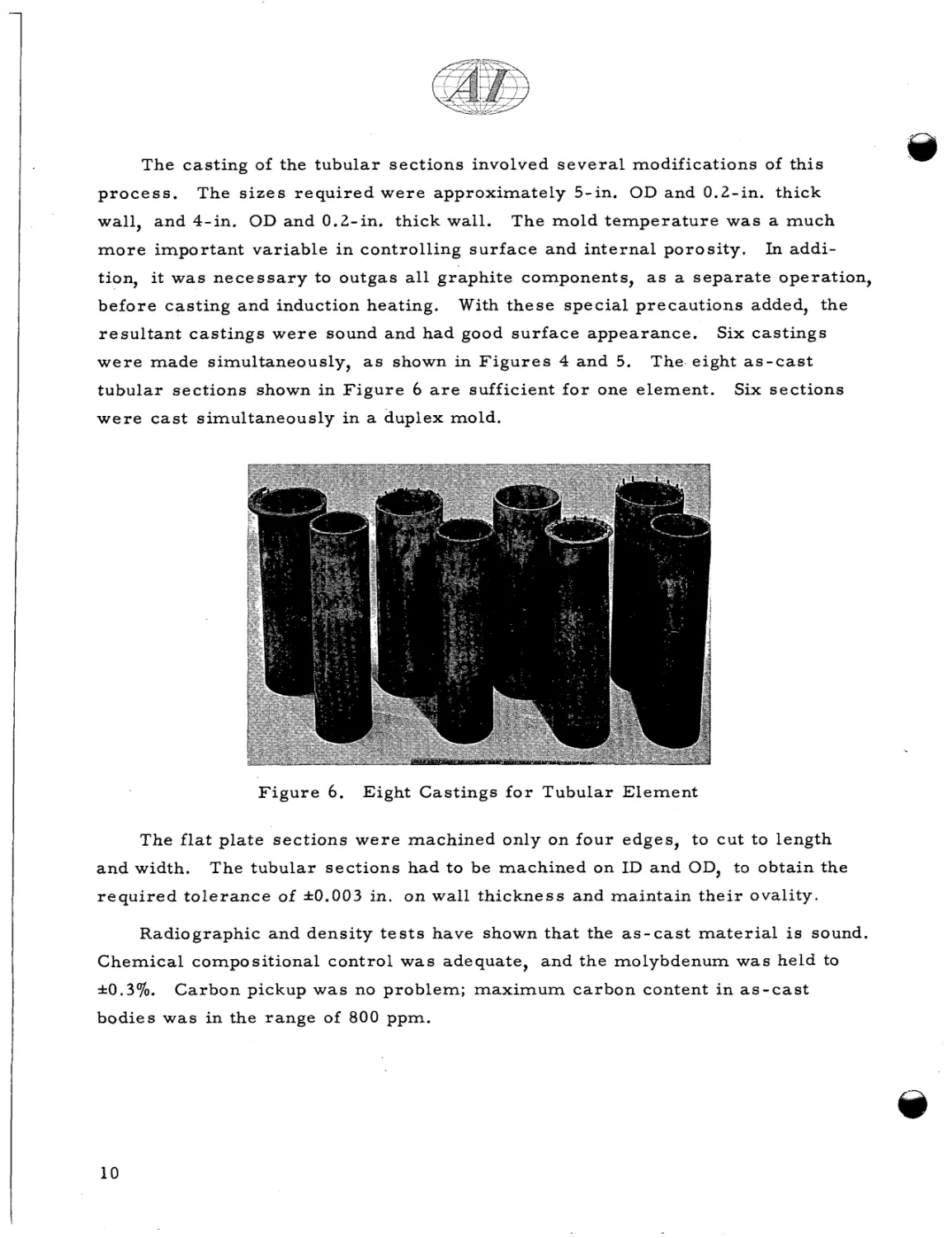 Eight Castings for Tubular Element