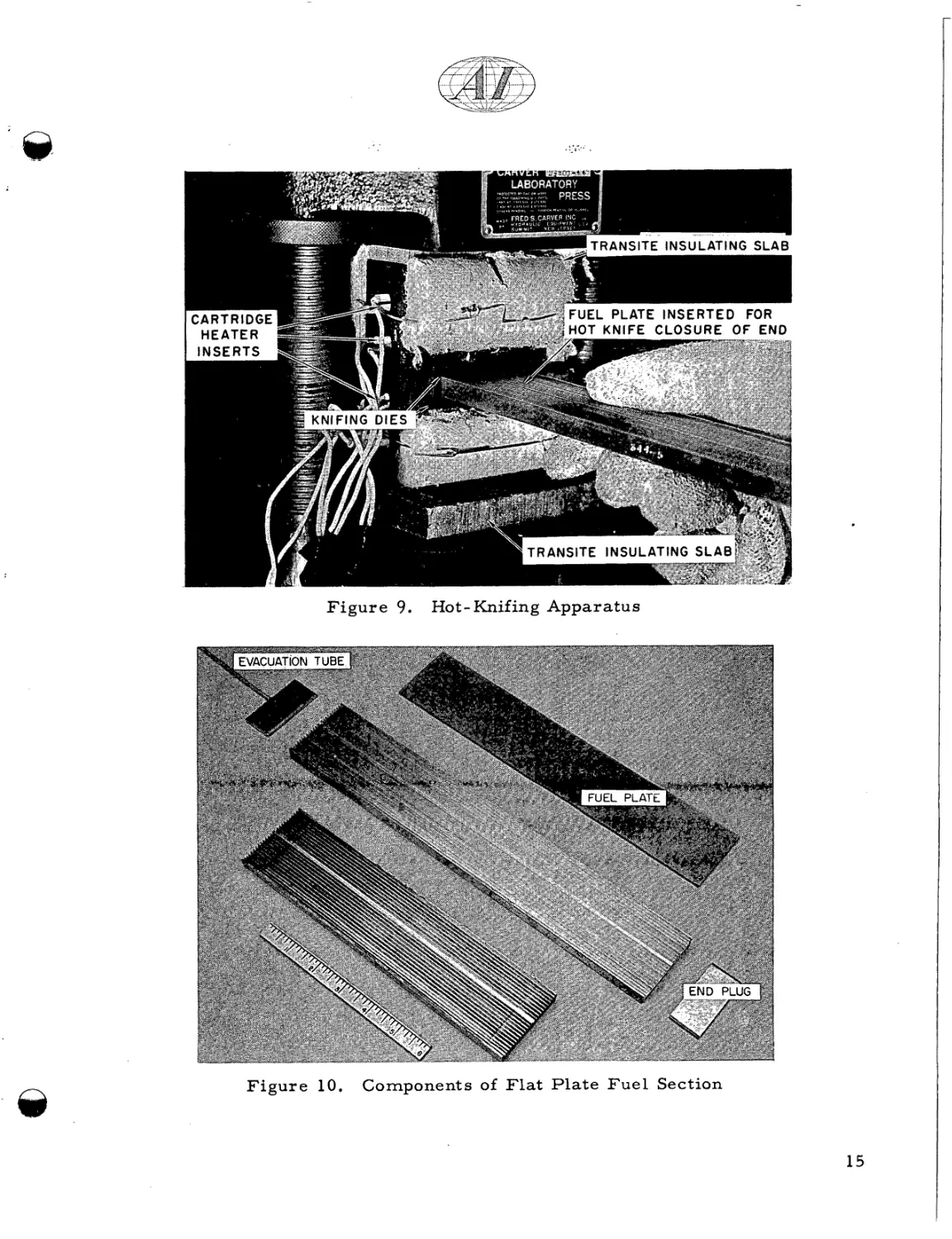 Hot-Knifing Apparatus
components of Flat Plate Fuel Section 7500-5112A).