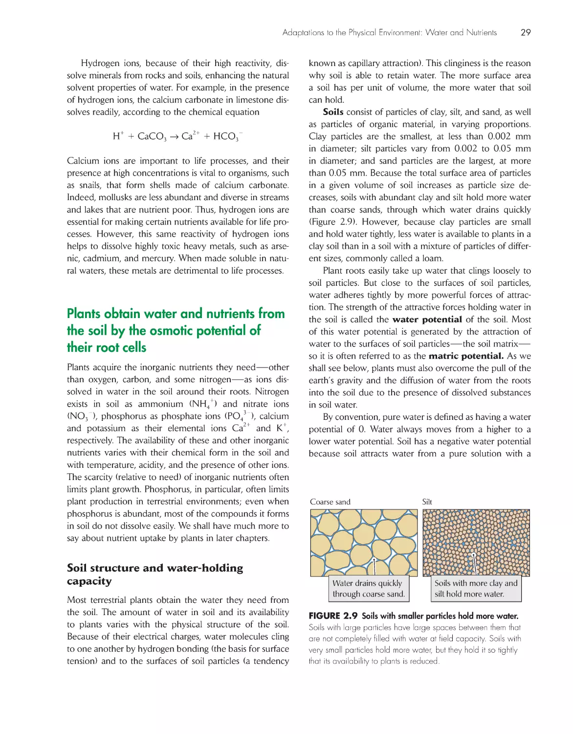 Plants obtain water and nutrients from the soil by the osmotic potential of their root cells