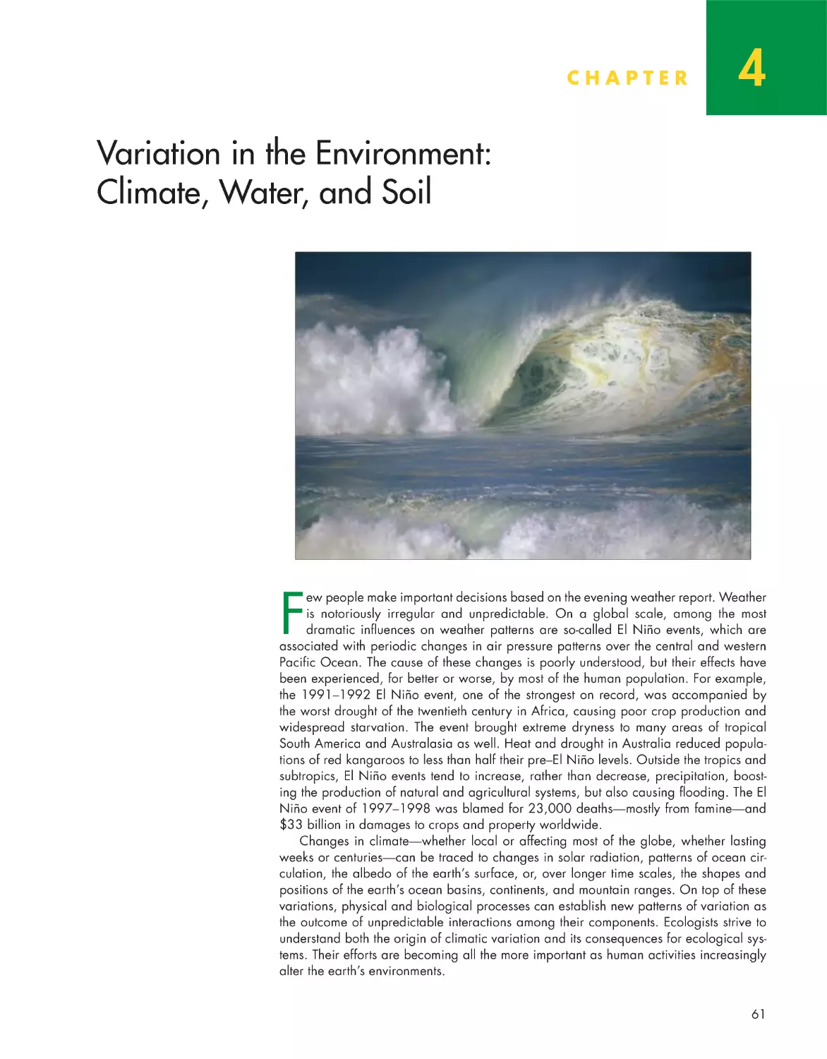 Chapter 4: Variation in the Environment: Climate, Water, and Soil