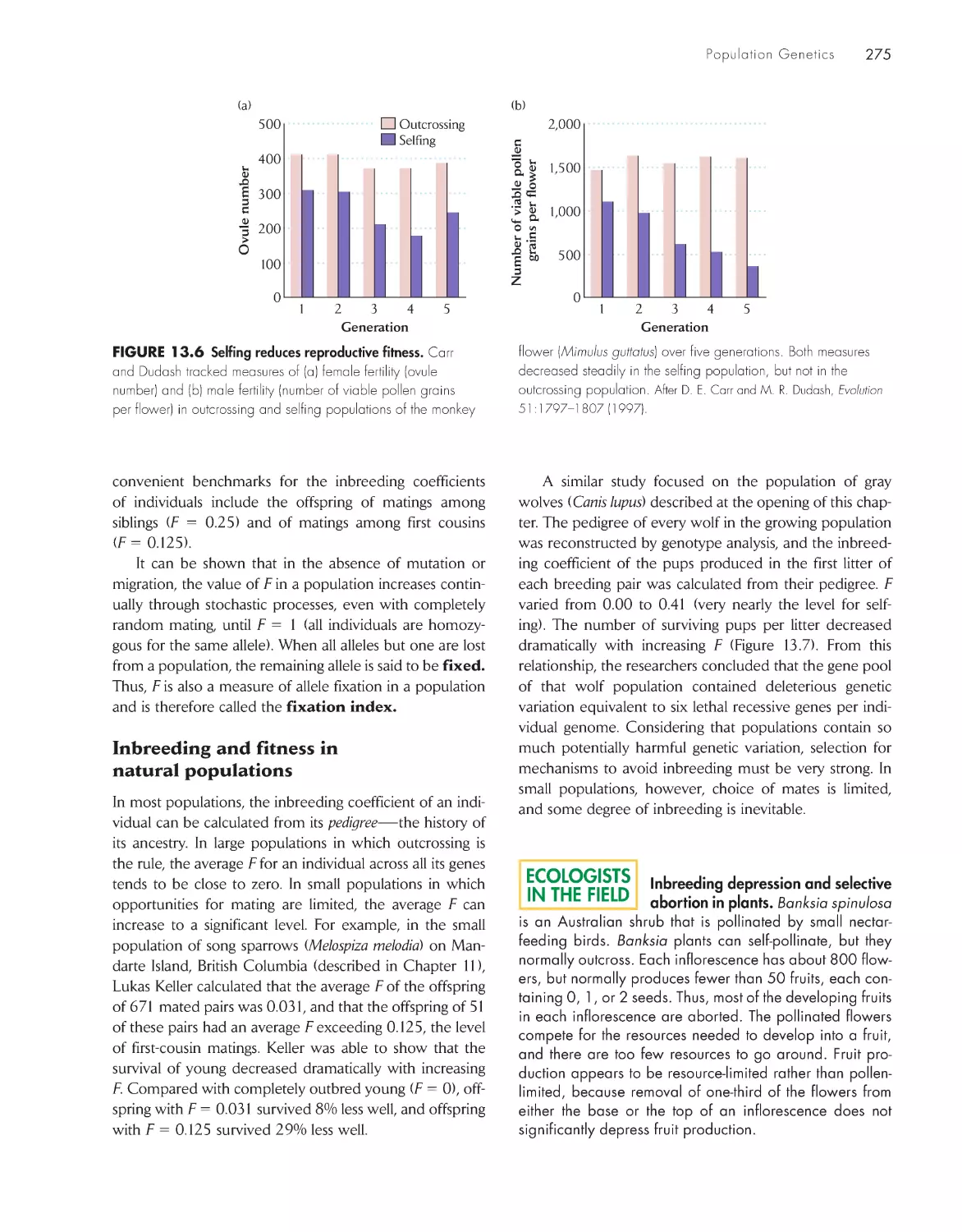 Ecologists in the Field: Inbreeding depression and selective abortion in plants.