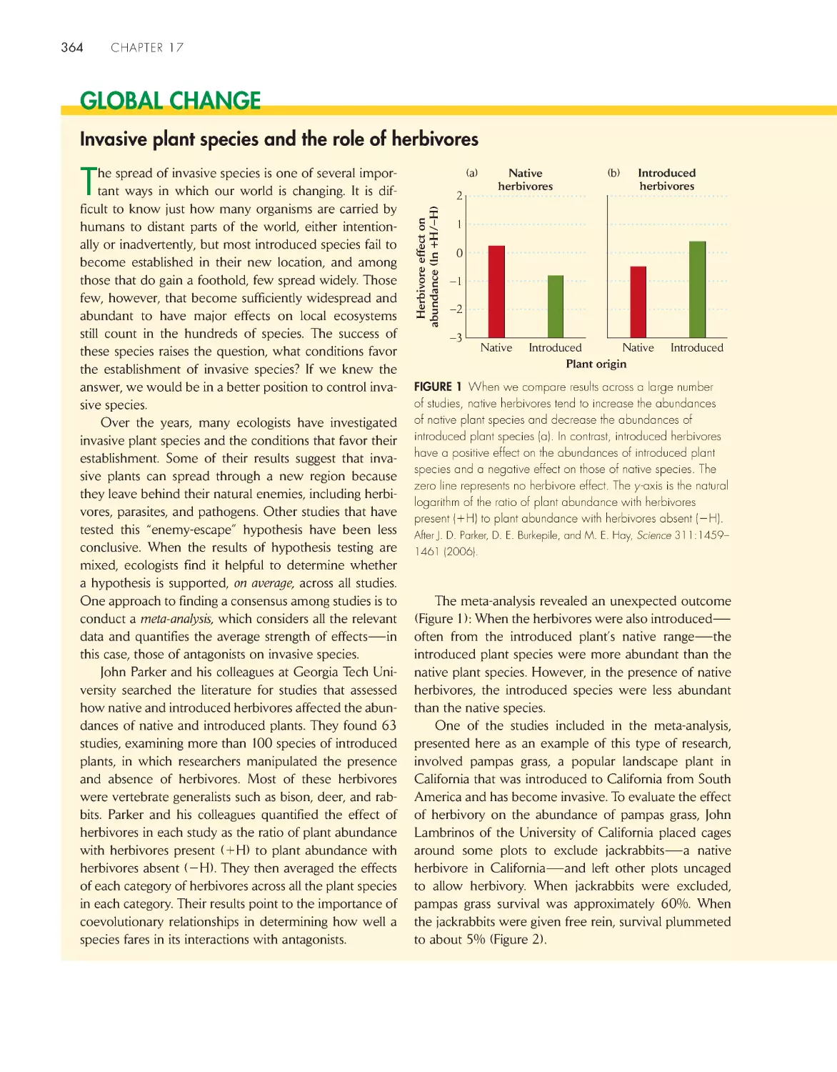 Global Change: Invasive plant species and the role of herbivores