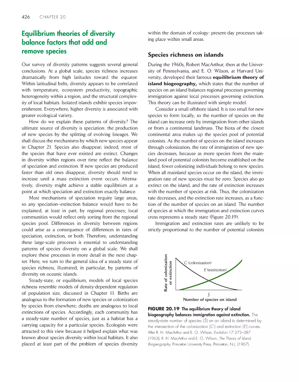 Equilibrium theories of diversity balance factors that add and remove species