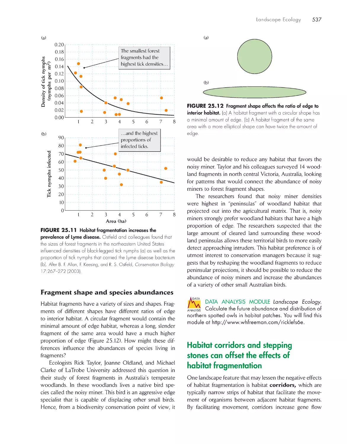 Habitat corridors and stepping stones can off set the effects of habitat fragmentation