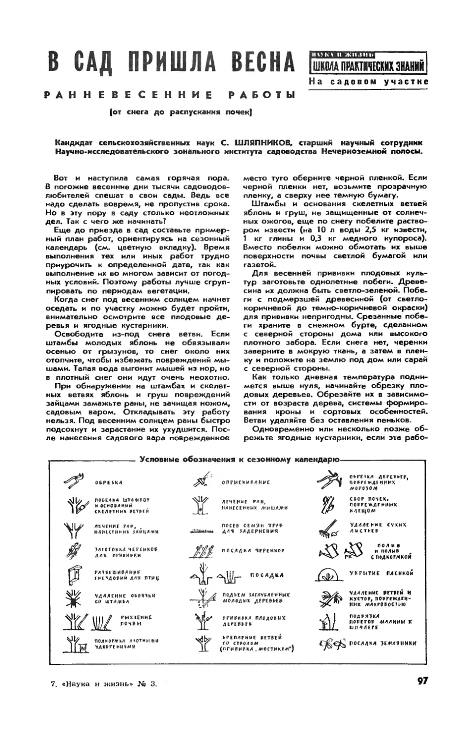 С. ШЛЯПНИКОВ, канд. сельхоз. наук — В сад пришла весна