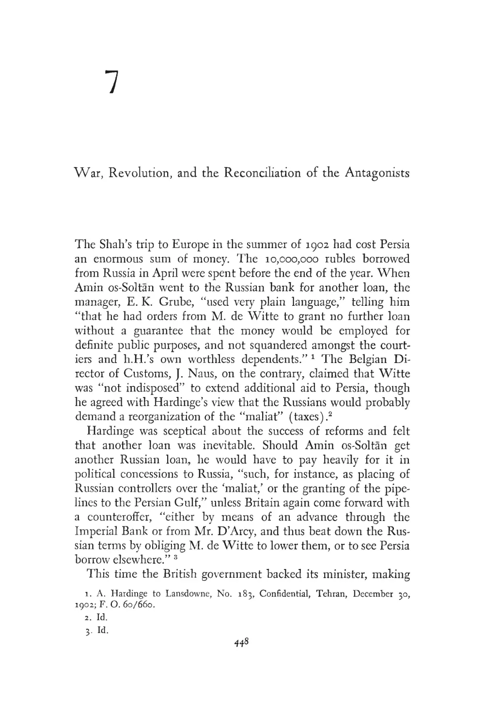 7. War, Revolution, and the Reconciliation of the Antagonists