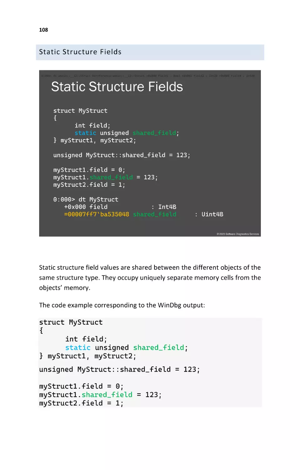 Static Structure Fields