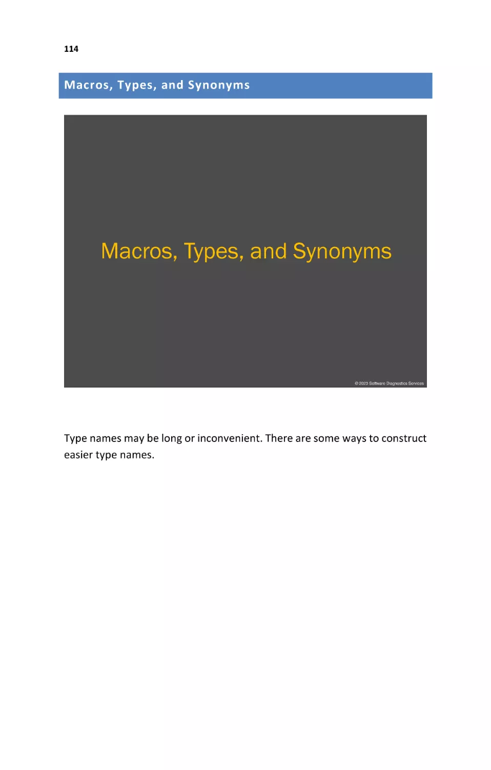 Macros, Types, and Synonyms