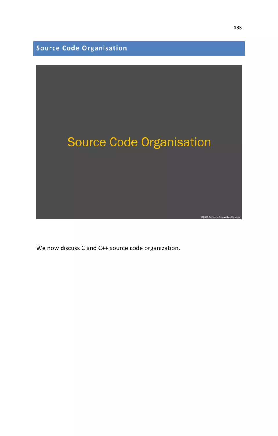 Source Code Organisation