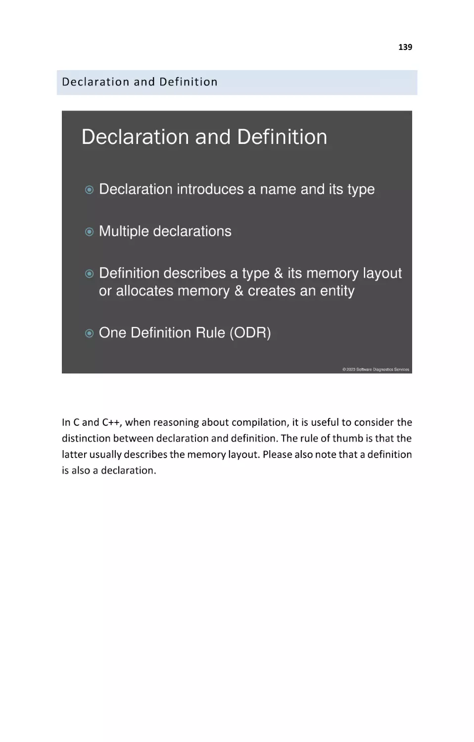 Declaration and Definition