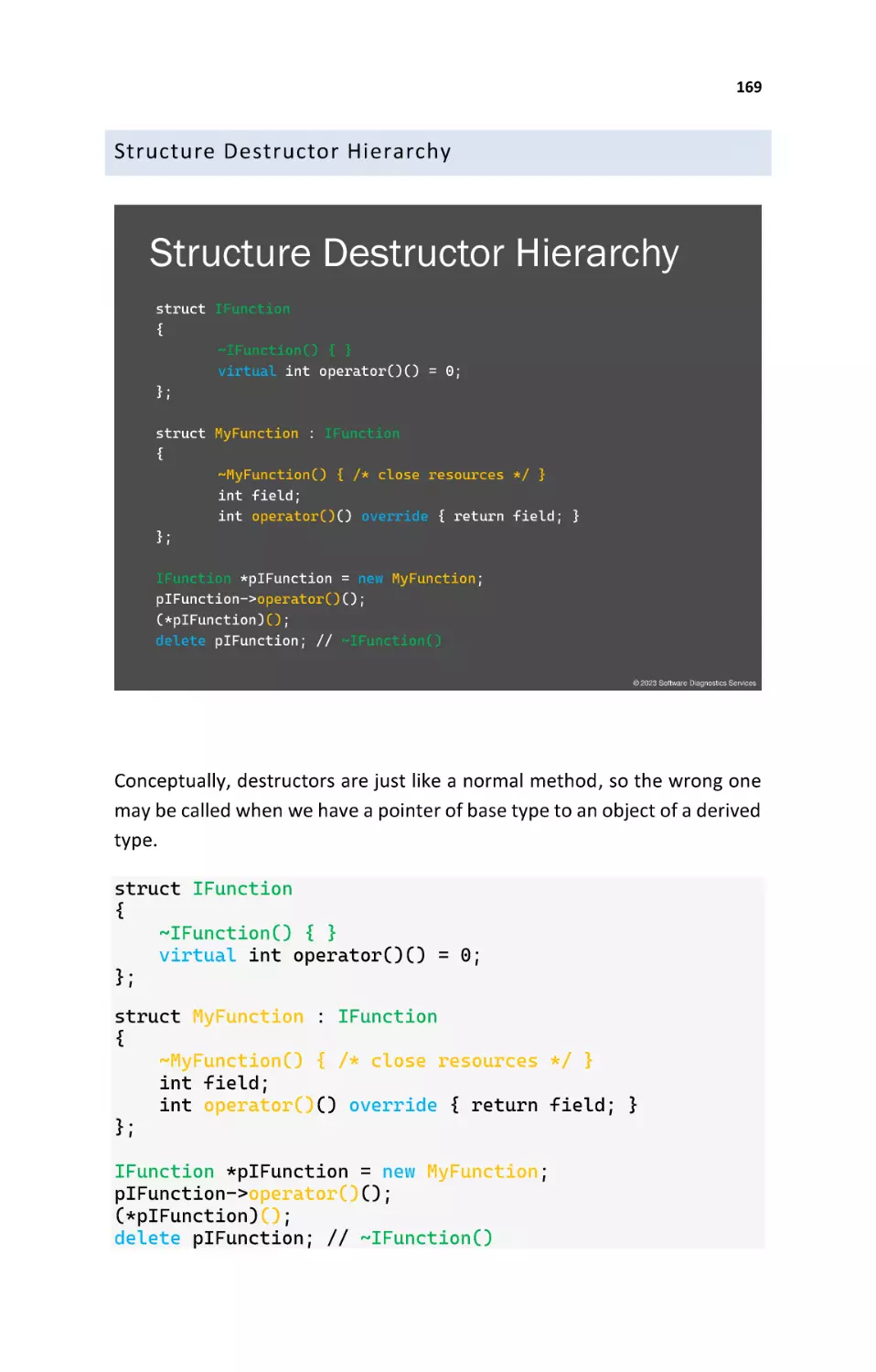 Structure Destructor Hierarchy