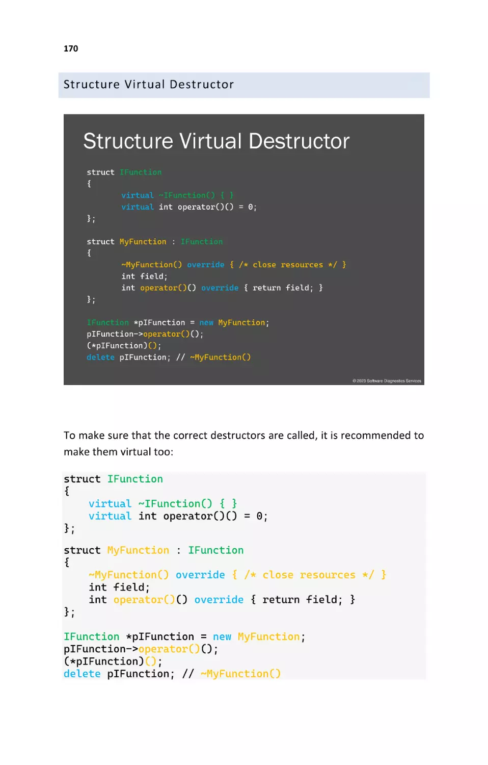 Structure Virtual Destructor