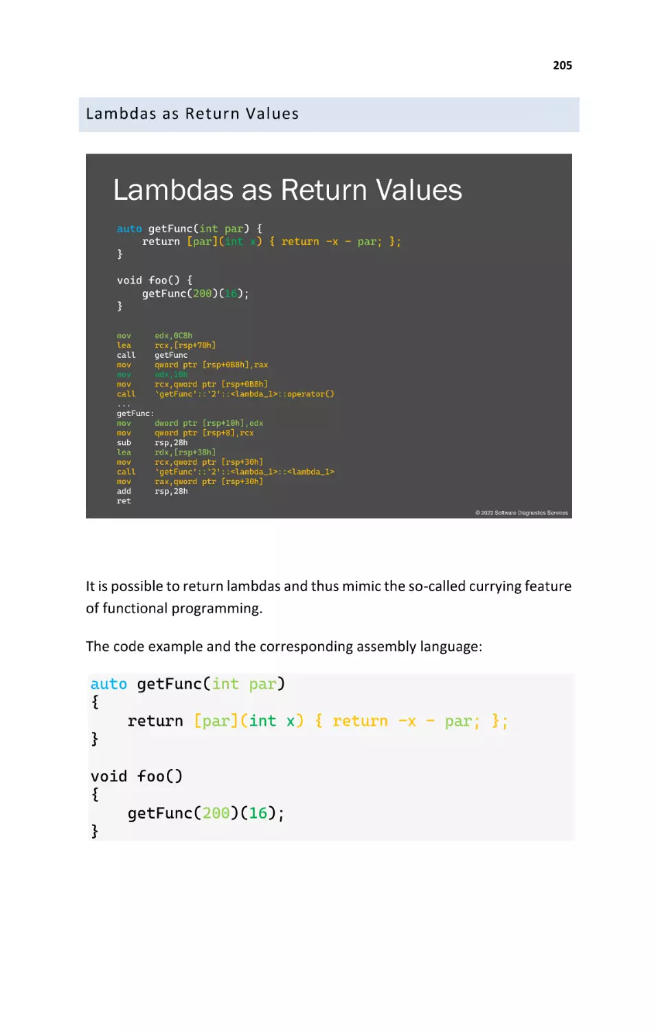Lambdas as Return Values