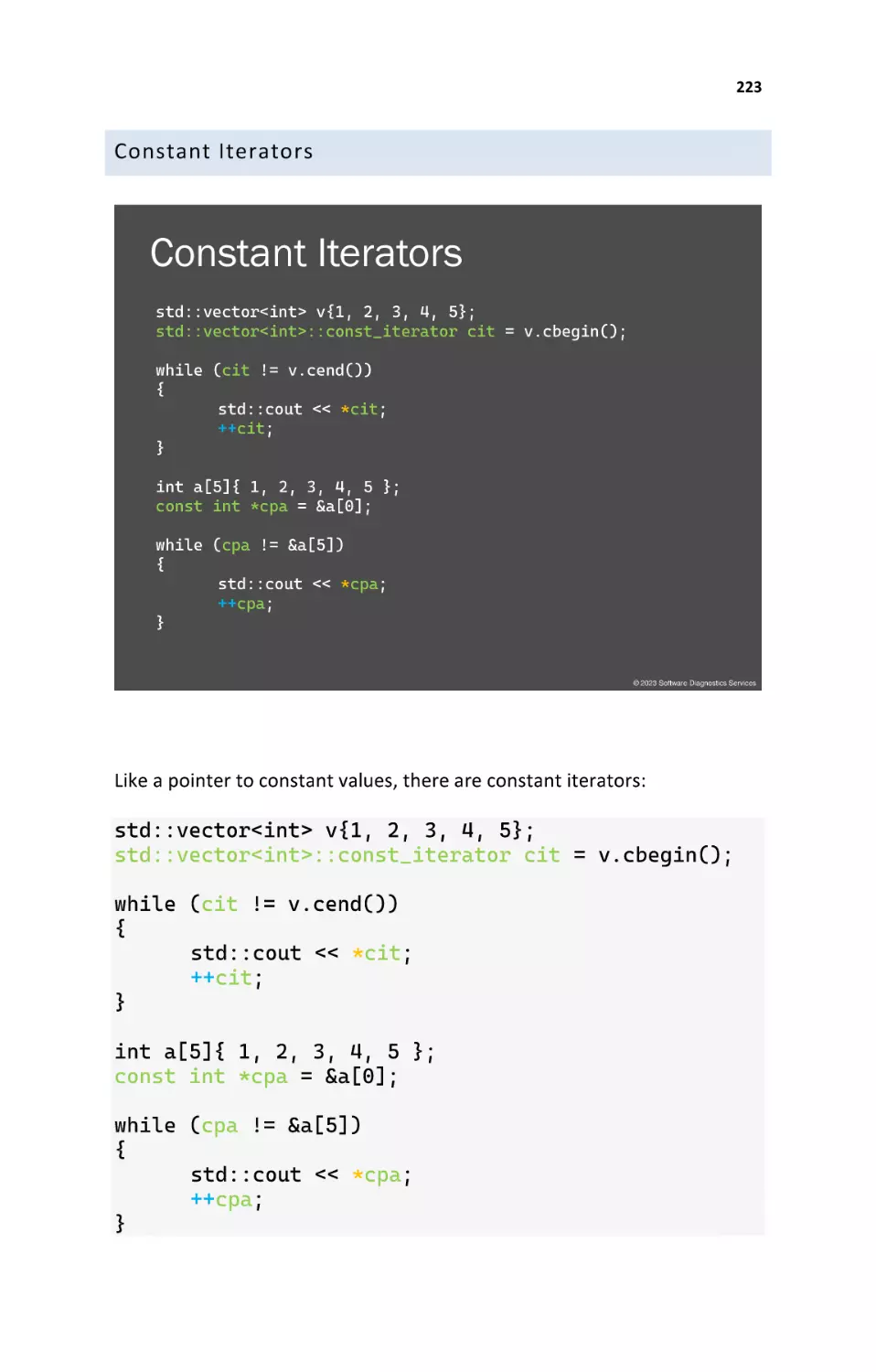 Constant Iterators