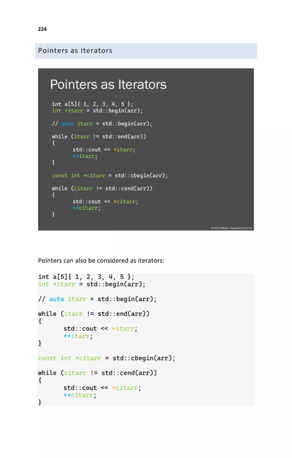 Pointers as Iterators