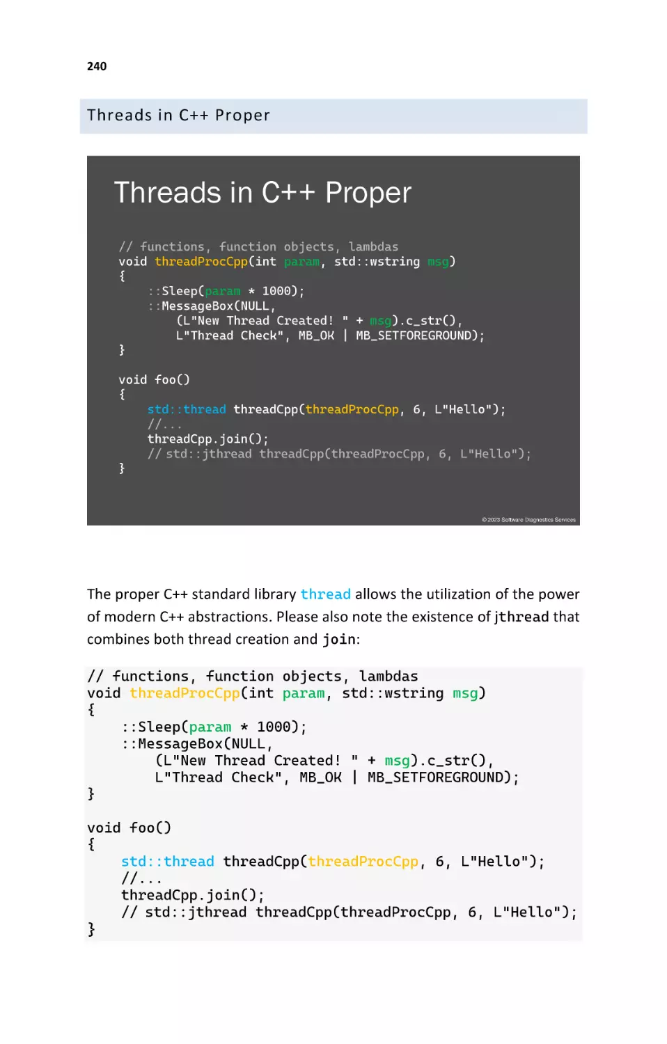 Threads in C++ Proper