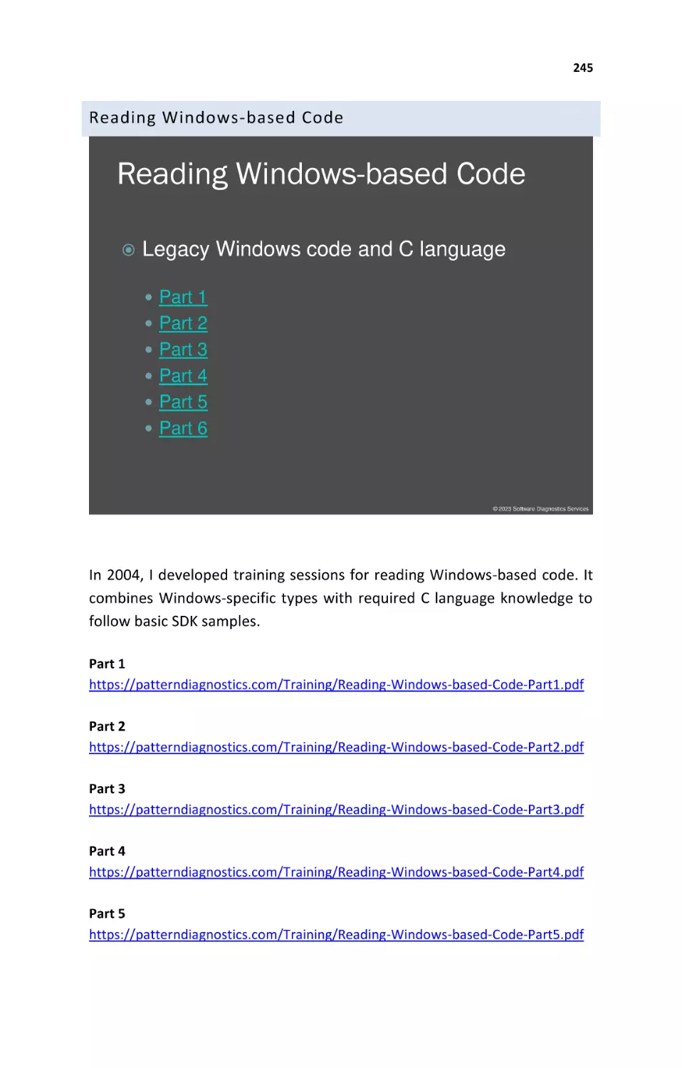 Reading Windows-based Code