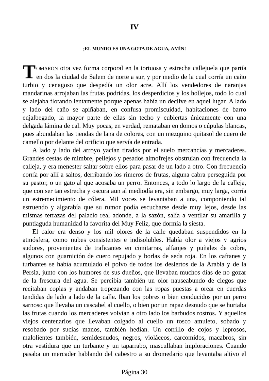 IV. ¡El mundo es una gota de agua, Amín!