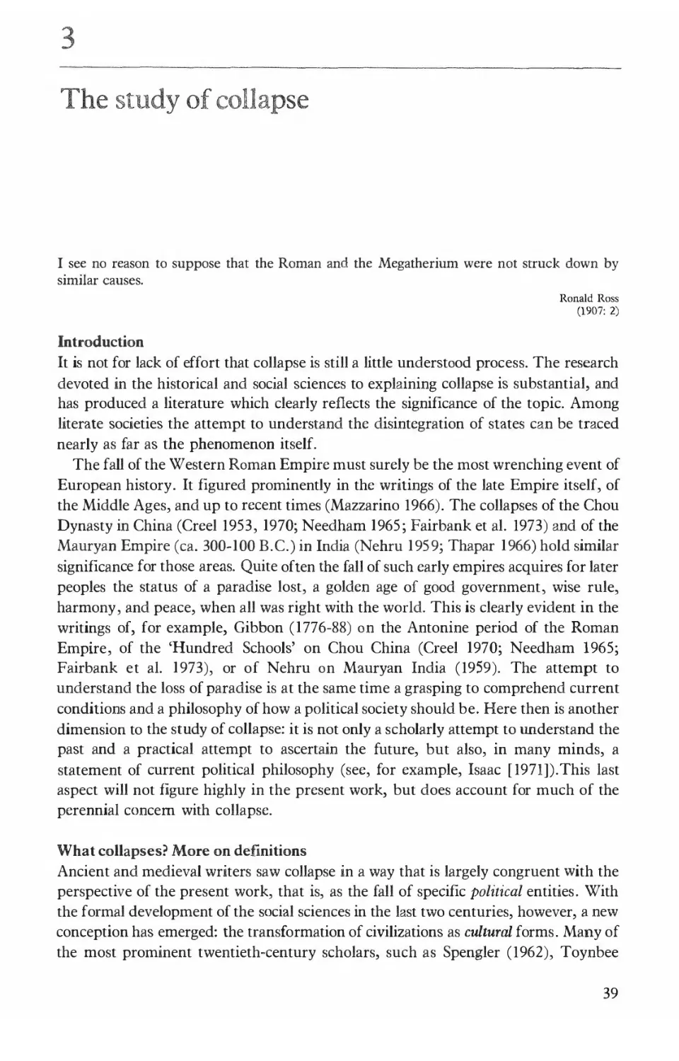 3. The study of collapse
What collapses? More on definitions