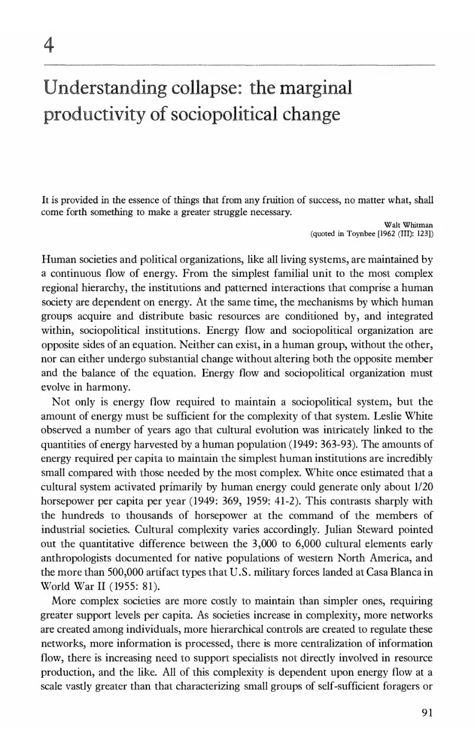 4. Understanding collapse: the marginal productivity of sociopolitical change