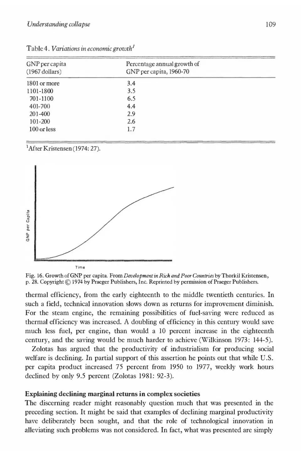 Explaining declining marginal returns in complex societies