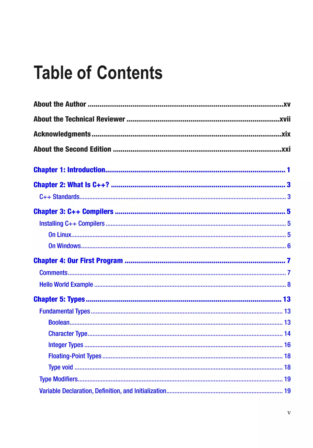 Table of Contents