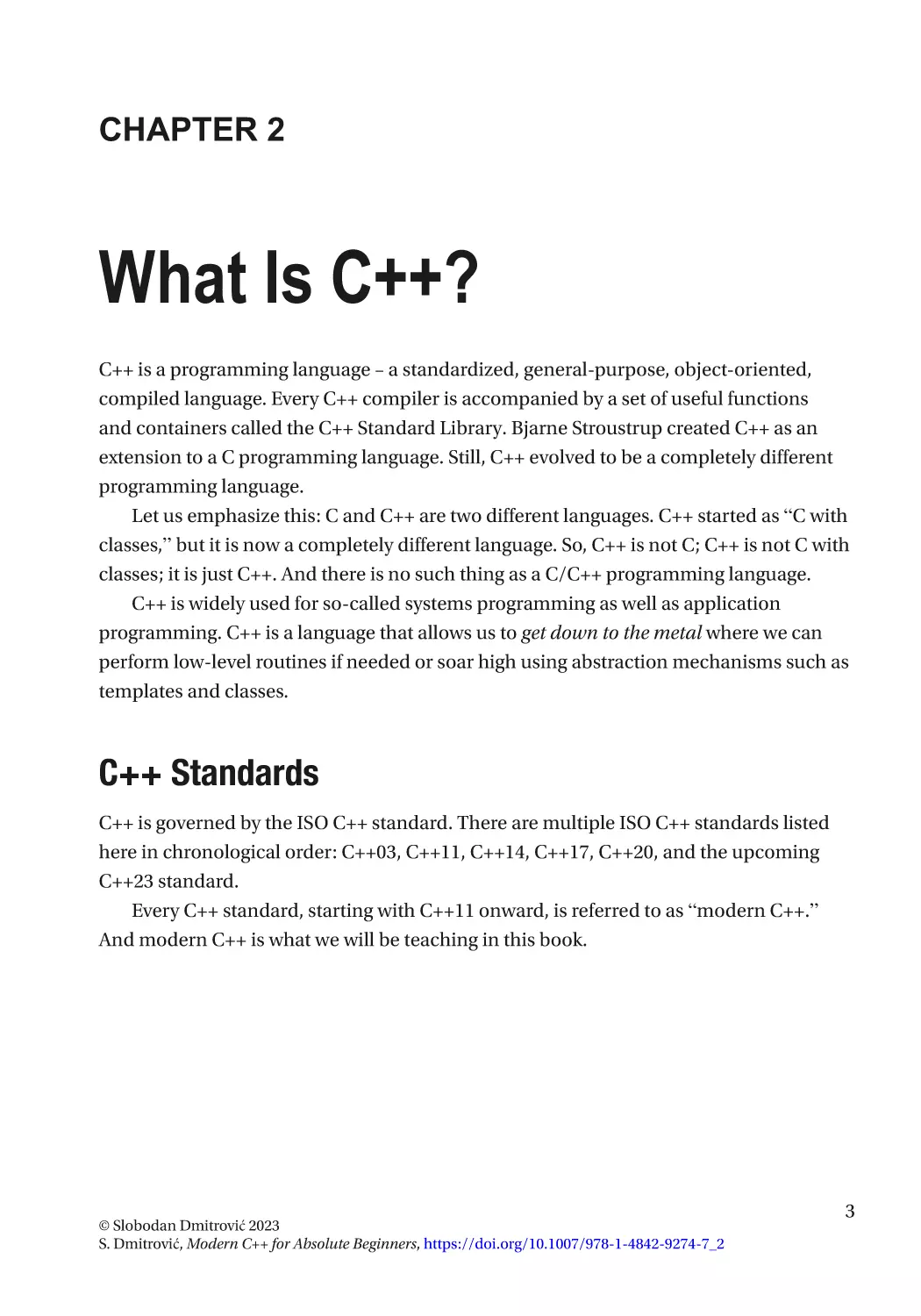 Chapter 2
C++ Standards