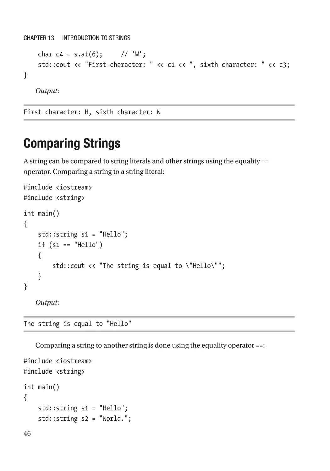 Comparing Strings