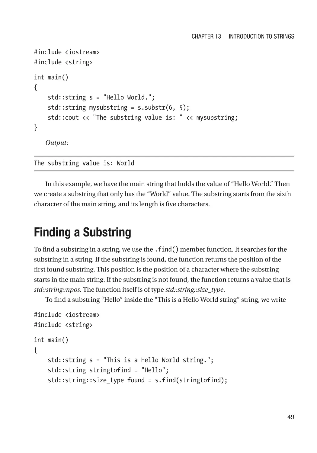 Finding a Substring