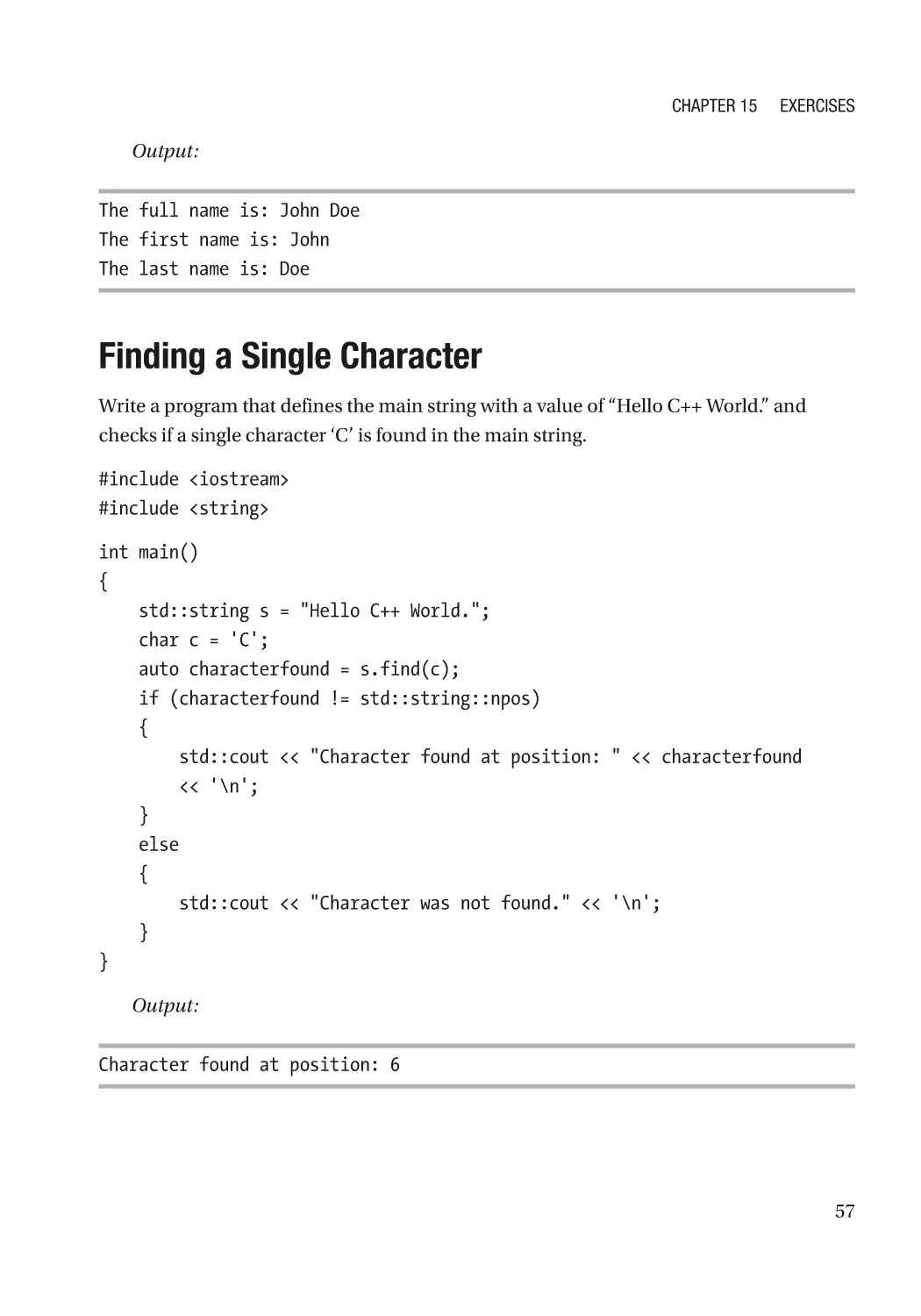 Finding a Single Character