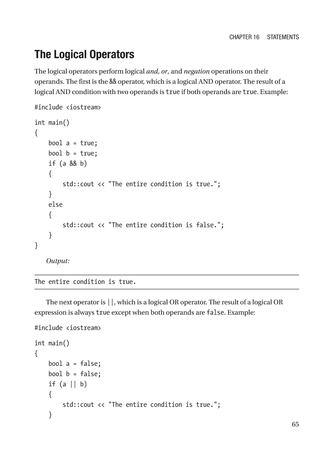 The Logical Operators