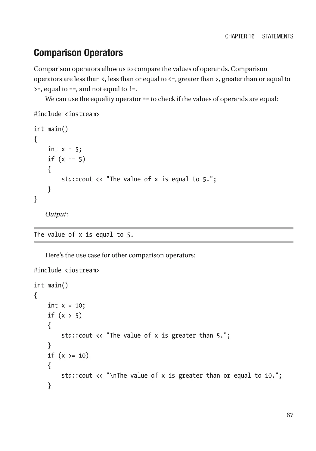 Comparison Operators