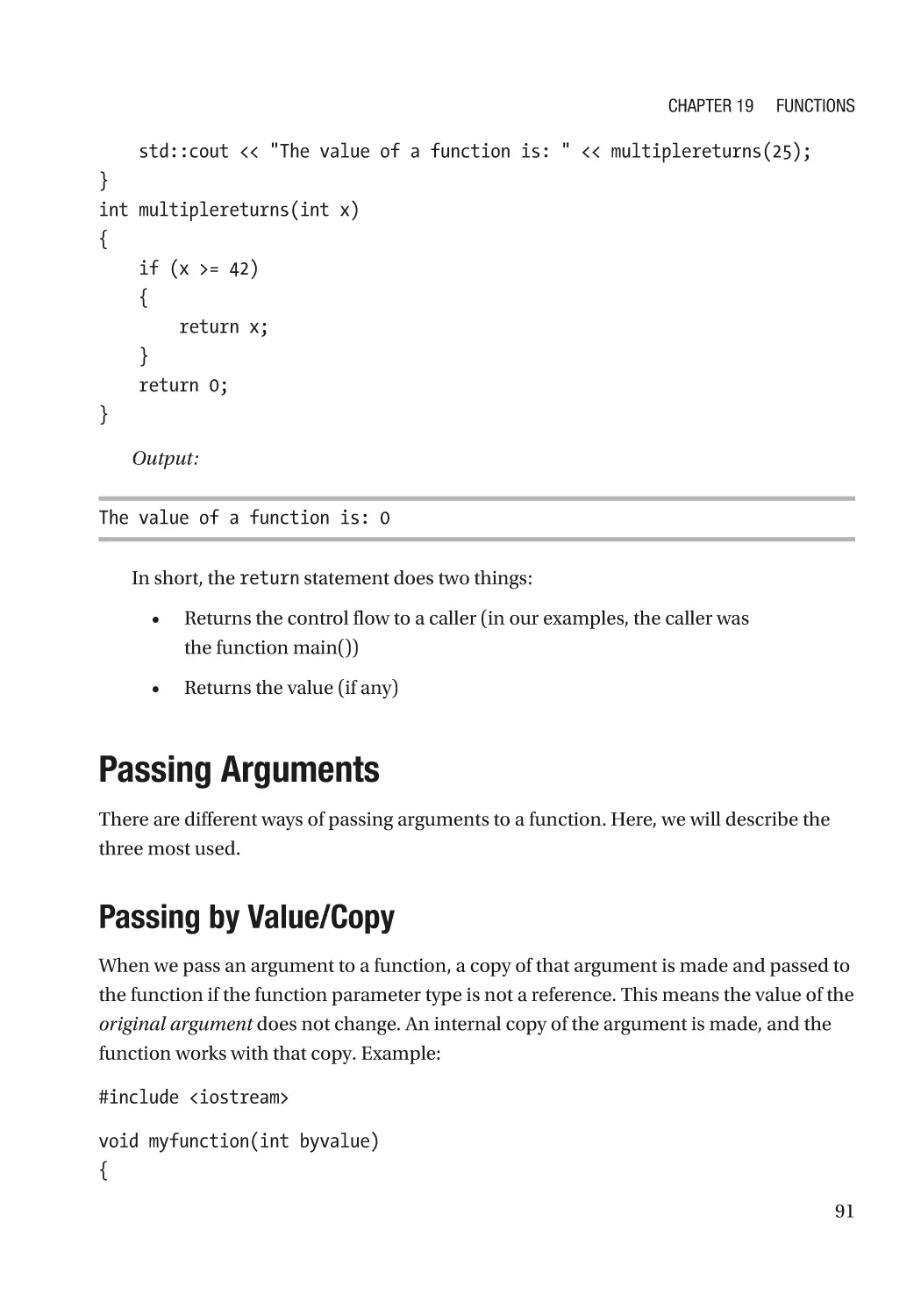 Passing Arguments
Passing by Value/Copy