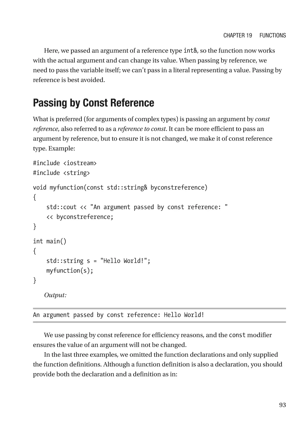 Passing by Const Reference