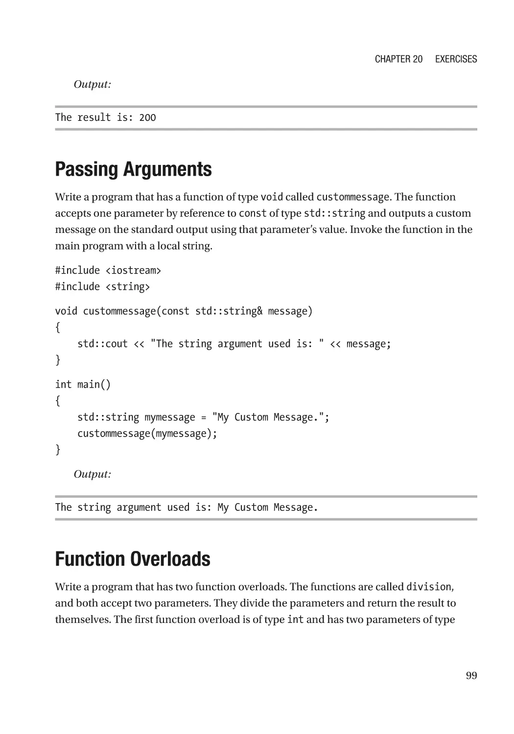 Passing Arguments
Function Overloads