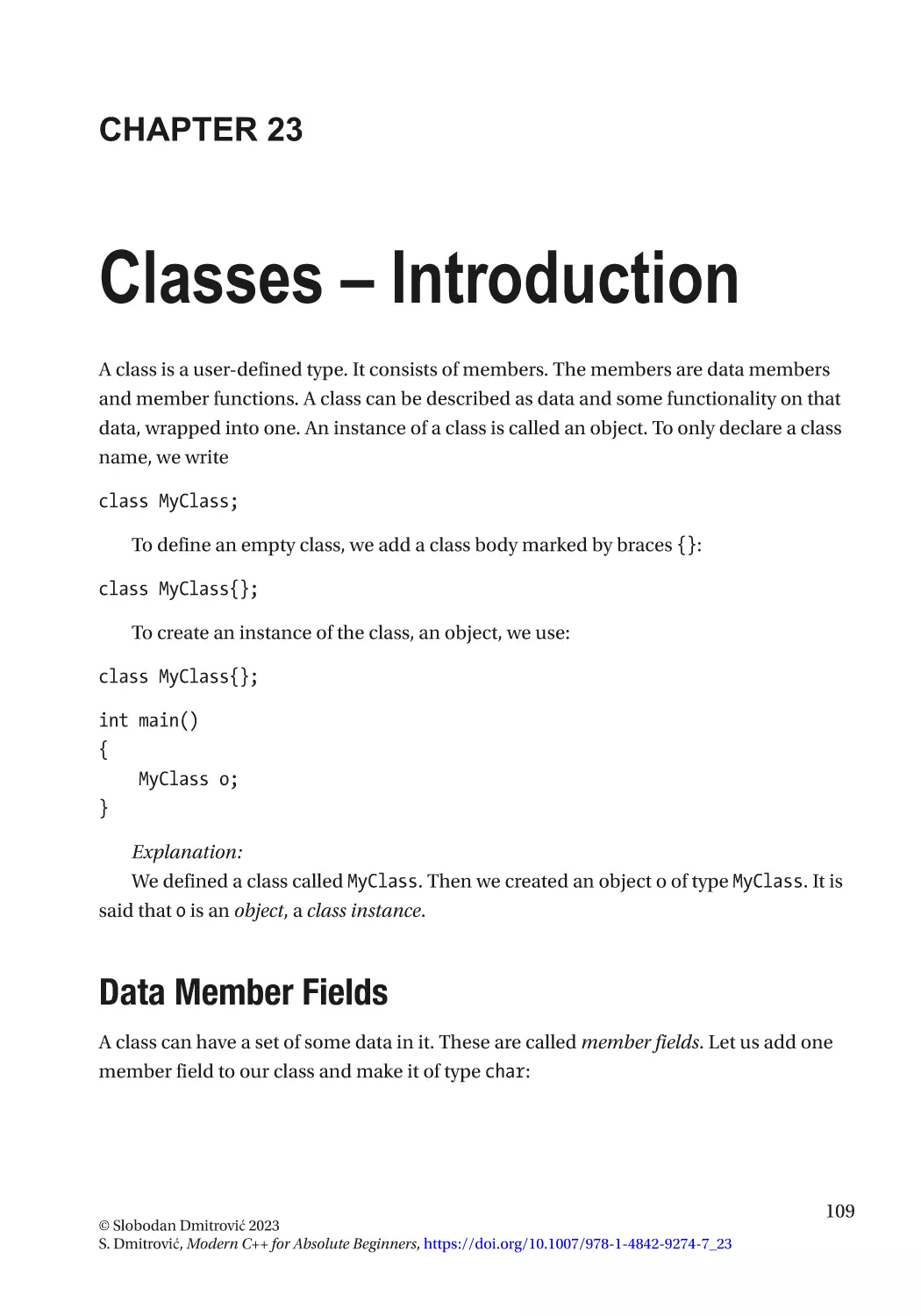 Chapter 23
Data Member Fields