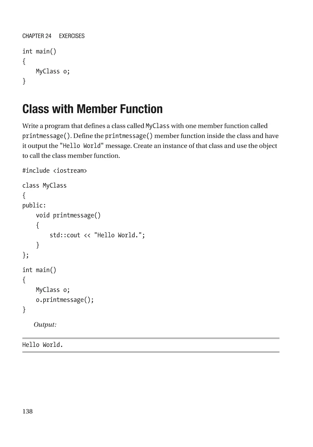 Class with Member Function