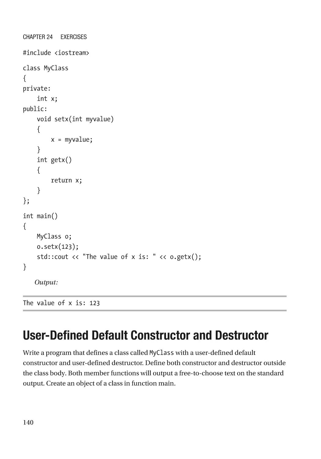 User-Defined Default Constructor and Destructor