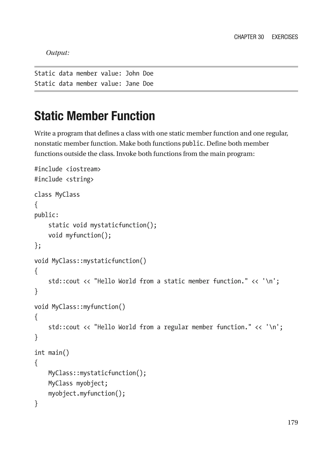 Static Member Function