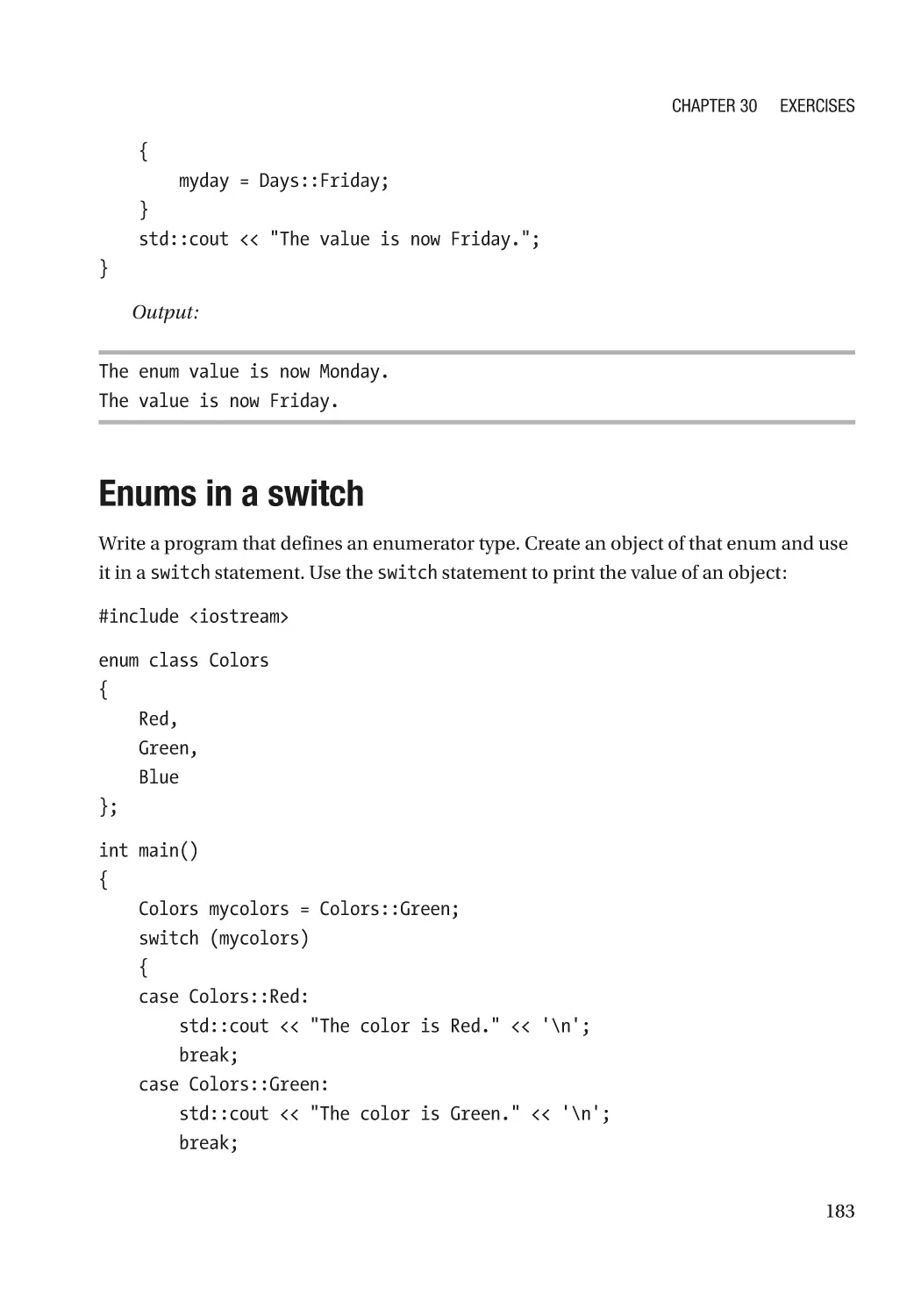 Enums in a switch