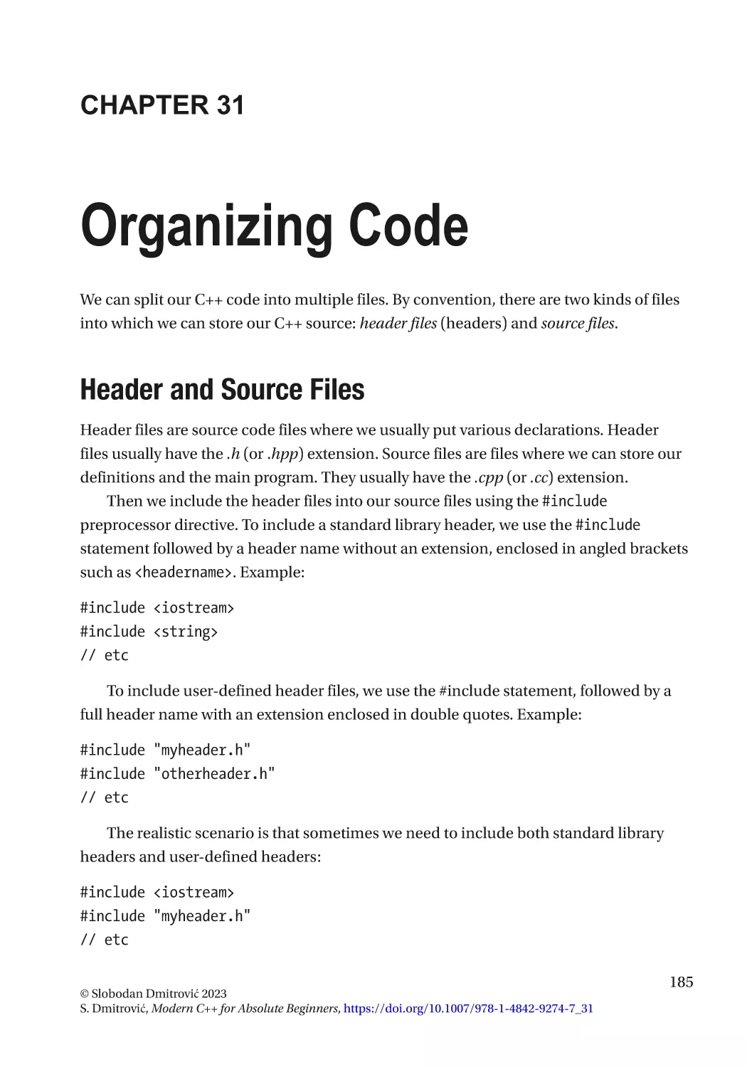 Chapter 31
Header and Source Files