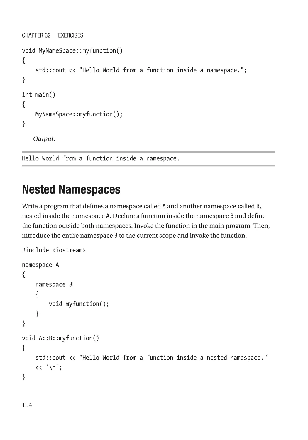 Nested Namespaces