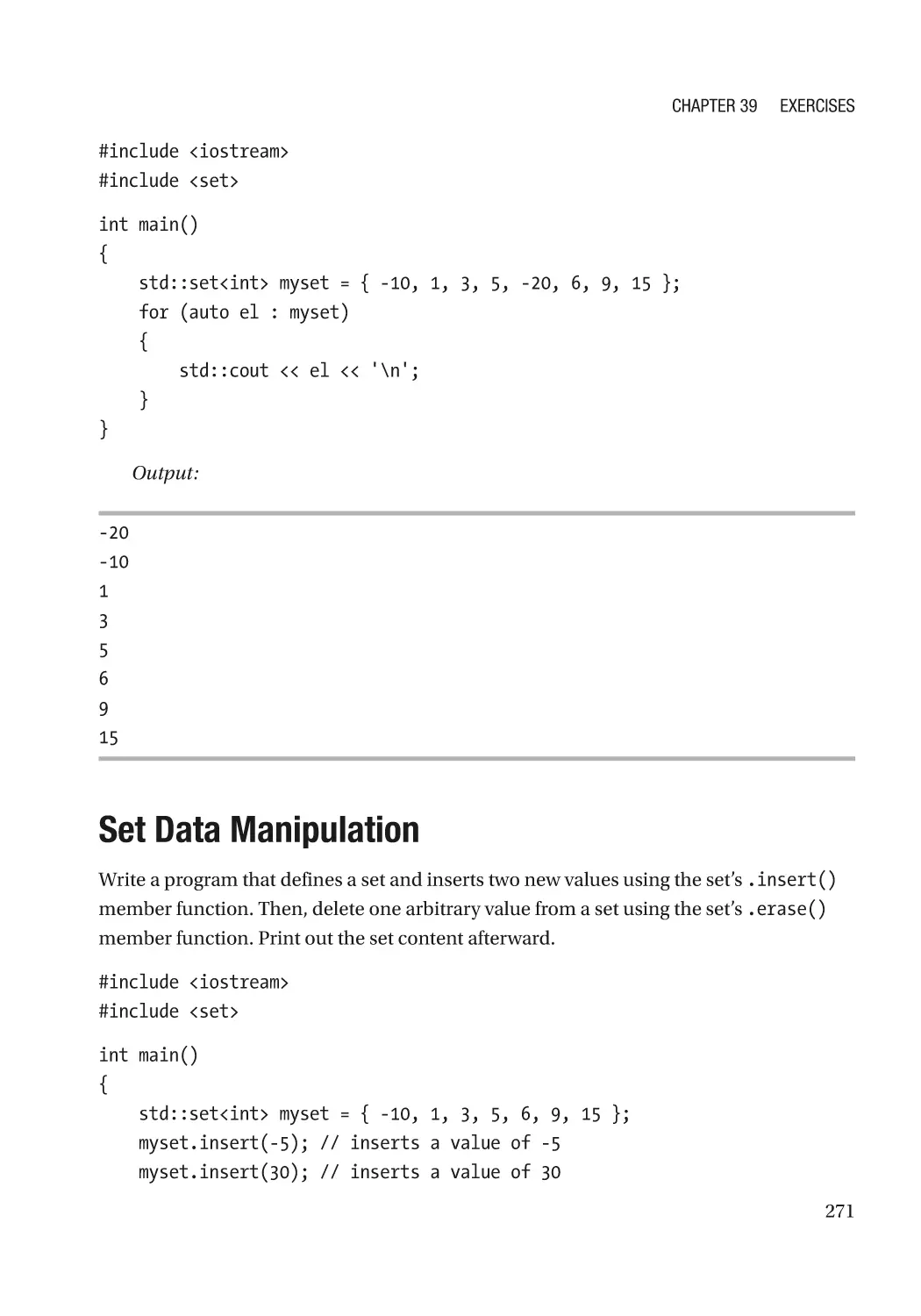 Set Data Manipulation