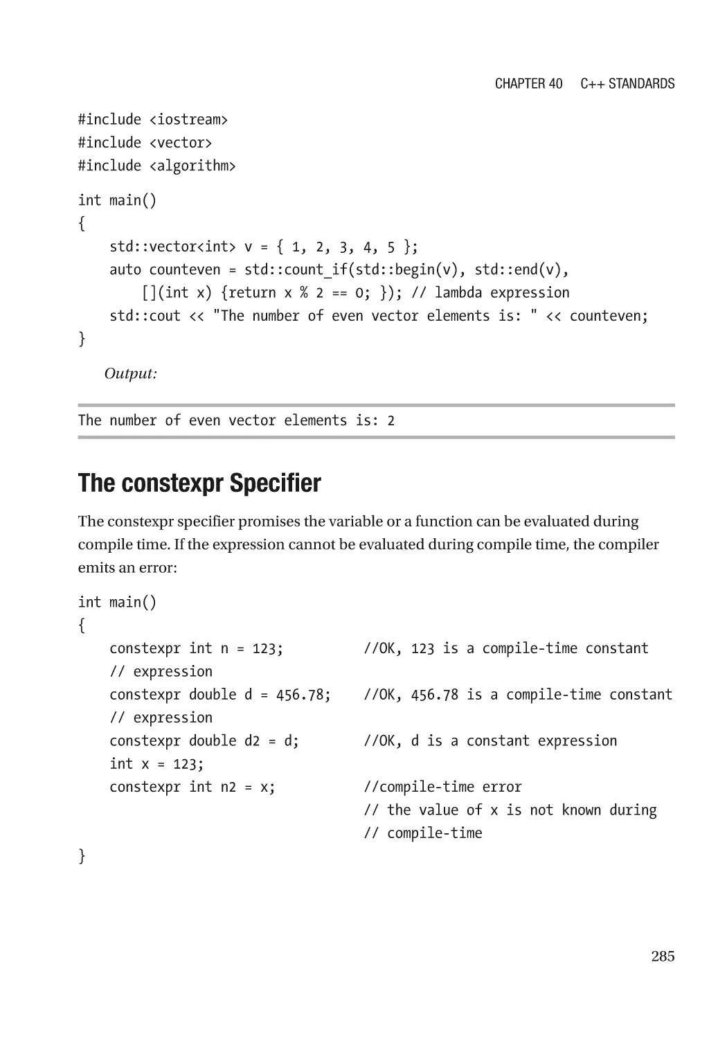 The constexpr Specifier