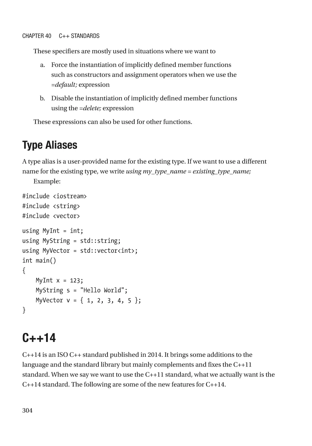 Type Aliases
C++14