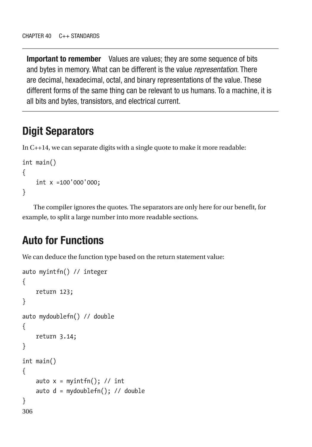 Digit Separators
Auto for Functions